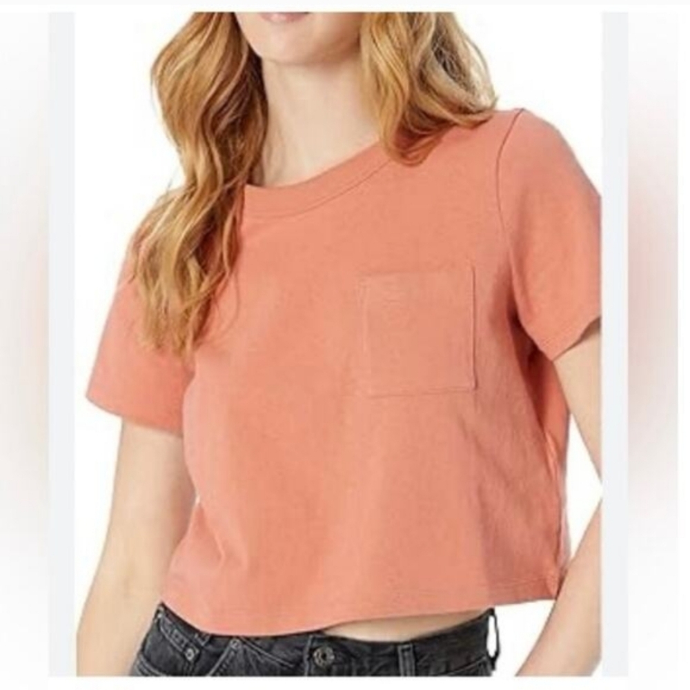 Pact Coral Crop Top Size M 100% Cotton